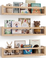 Ensemble de 3 étagères murales en bois pour livres de chambre d'enfant, étagères flottantes pour décoration de chambre d'enfant