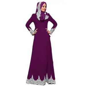 New fashion Pullover o neck lace up n Maxi Dress Long Gown Jilbab Caftan Islamic Cloth