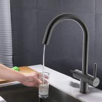 DOGO Robinet d'eau gazeuse en acier inoxydable Système 5-en-1 Robinet d'eau filtrée Refroidisseur étincelant Robinet d'eau potable ambiante