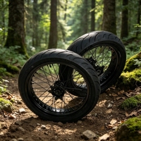 Ensemble de roues Supermoto en alliage d'aluminium noir de 17 pouces ShieldX Premium avec pignon et pneu S1 pour Surron Ultra Bee E-bike