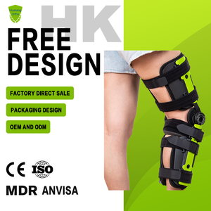 Stabilisateur ROM respirant à angle réglable Support d'<span class=keywords><strong>attelle</strong></span> pour articulation de <span class=keywords><strong>genou</strong></span> pour piétons avec charnière stable et sangle de correction des jambes - Product Image 1