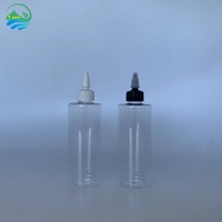Bouteille plate en plastique de 250 ml avec bouchon à vis, flacons transparents vides pour liquides, sauces, huiles et travaux artistiques
