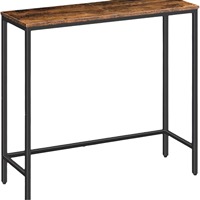 Table d'entrée en fer forgé avec support mural, console étroite en bois massif, étagère de canapé en métal