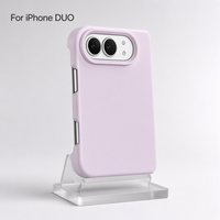 Coque de téléphone en silicone liquide pour iPhone 18 Duo, toucher doux, antichoc, antidérapante, protection contre les rayures, coque fine