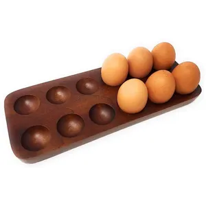 Rustic Wood <strong>Egg</strong> Holder for 12 <strong>Eggs</strong> <strong>Wooden</strong> <strong>Egg</strong> <strong>Tray</strong> - Product Image 1