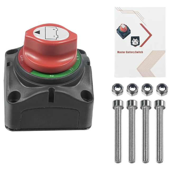 High Current Battery Disconnect Switch, 600A Continuous Battery Master Switch, 12V-48V Battery Kill Isolator Switch