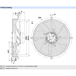 Ventiladores axiales eléctricos ebmpapst S2E300-AP02-31 de 300 mm, 230 W, 230 V CA, ventiladores para aire acondicionado, ventiladores para enfriadores. - Product Image 3