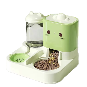 Automatische 2L Haustierfütterungsstation Stilvolle Einfarbige 2-in-1 Bambusschüsseln IPX5 Wasserdichter Trockenfutter- und Wasserspender - Product Image 5