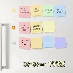 กระดาษโน้ตขนาดเล็ก 1100 แผ่น แบบมีกาวในตัว สีสันสดใส ทำจากวัสดุ PET พร้อมแถบเรืองแสง สำหรับการเรียนและการใช้งานในสำนักงาน - Product Image 4