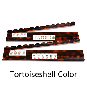 Support de Mahjong en Acrylique Transparent Rose et Bleu Effet Écaille de Tortue, Pliable, Portable et Durable, pour 4 Joueurs - Product Image 1