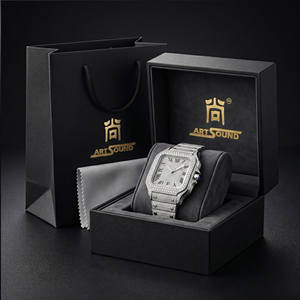 Nuovo <span class=keywords><strong>Elegante</strong></span> Orologio da <span class=keywords><strong>Uomo</strong></span> in Acciaio Inossidabile con Diamanti Moissanite D VVS, Lussuoso e Impermeabile, Accessorio da Polso - Product Image 2