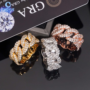 Anillo de cóctel de moissanita de lujo, chapado en oro de 18 quilates, engaste pavé, corte brillante redondo, geométrico, joyería de fiesta para mujer - Product Image 3