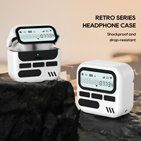Étui pour écouteurs Radio rétro réaliste pour Airpods Pro 2 4 Kit de coque pour écouteurs Bluetooth Clip en option et housse de protection pour chaîne en métal