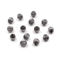 Perles en cuivre de haute qualité, plaqué antique noir, rondes de 8-9 mm, perles d'espacement lâches pour la fabrication de bijoux et accessoires