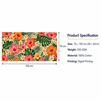 Serviette de plage hawaïenne florale 100 % coton avec impression numérique personnalisée, qualité contrôlée, haute qualité