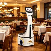 Robot de service intelligent commercial |   Robot de livraison de nourriture pour hôtel et restaurant, économiseur de main-d'œuvre, avec évitement automatique des obstacles