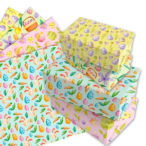 WZ037 Easter Day Wrapping Paper Rolls Bunny Chick Eggs DIY Candy Packing Gift Wrapping Paper for Spring Party Supplies