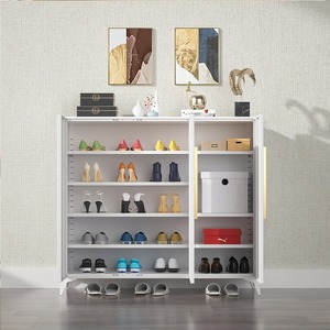 Armoire à chaussures en acier Iyanen avec serrure, organisateur de rangement pour entrée et couloir - Product Image 3