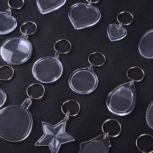 Clear Acrylic Rectangle Keychain Photo Frame DIY Pendant Lightweight Plastic <b>Key</b> <b>Ring</b> Transparent Holders for Cards or Photos - Product Image 5