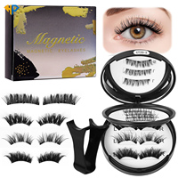 Cils magnétiques réutilisables ODM, demi-cils effet œil de chat, légers, glamour, avec applicateur, kit de cils magnétiques