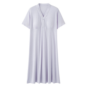 <span class=keywords><strong>Camicia</strong></span> <span class=keywords><strong>da</strong></span> <span class=keywords><strong>Notte</strong></span> Estiva Sottile in <span class=keywords><strong>Viscosa</strong></span> per Donne in Gravidanza con Imbottiture per il Seno, Adatta per l'Allattamento Post-Parto - Product Image 1