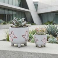 Pots à fleurs en céramique, pots à plantes ronds modernes pour la maison, le jardin, la terrasse, les plantes d'intérieur et d'extérieur avec plateau