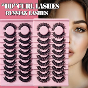 10 paires de faux <span class=keywords><strong>cils</strong></span> bouclés russes Simulation de <span class=keywords><strong>courbure</strong></span> DD <span class=keywords><strong>cils</strong></span> naturels en stock en gros - Product Image 3