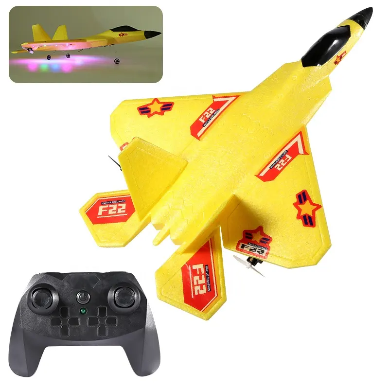 F22 Raptor 46CM Remote Control, mainan hadiah untuk pemula, Remote Control RC Glider ringan RTF nirkabel 2.4G busa EPP sayap tetap