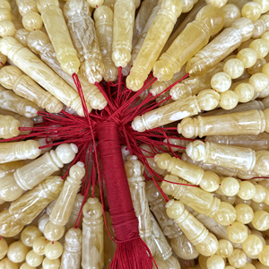 Langyue xử lý nhiệt hổ phách tự nhiên màu vàng/màu trắng Kích thước 10mm sao hiệu ứng quang học đánh bóng gia chứng nhận để làm đồ trang sức - Product Image 2