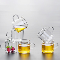 Tasses à café et à thé en verre borosilicate transparent de 150 ml, style moderne, cadeau d'affaires, petite tasse transparente avec anse – Vente en gros