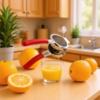 Keuken Fruitprocessor Kleine roestvrijstalen citroenpers Citruspers Oranje limoenpers Ergonomisch siliconen handvat Veilig