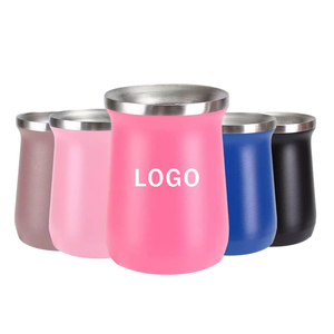 Venta al por mayor de fábrica: Taza minimalista morada de 8oz para té y café, diseño moderno, vaso térmico de acero inoxidable con cuchara para viaje - Product Image 1