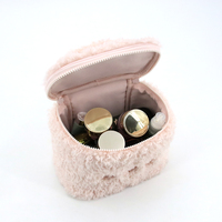 Sac de voyage grande taille pour femme, trousse de maquillage et de toilette en peluche Teddy Sherpa, organisateur de cosmétiques, pochette à maquillage – Meilleures ventes