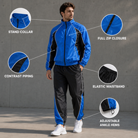 Ensemble survêtement coupe-vent homme personnalisé avec logo, respirant, color block Nyro, veste zippée intégrale et pantalon de survêtement, style streetwear rétro, OEM