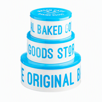 Boîte en étain ronde personnalisée en 3 pièces pour Noël, idéale pour gâteaux, biscuits, bonbons, jouets, emballage alimentaire, boîte en étain ronde de qualité alimentaire
