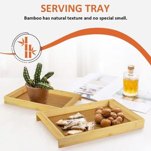 Bamboo <b>Tea</b> Tray Wooden Serving Tray For <b>Tea</b> <b>Set</b> Simple Style Natural Wood Color - Product Image 3