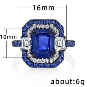 Anello Classico Blu con Accenti Geometrici per Donne, Elegante Accessorio da Dito per Feste, Proposte e Matrimoni, Idea Regalo - Product Image 2