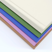 Cuaderno de columna verde A5 respetuoso con el medio ambiente personalizado Material de tela reciclada diario morado cubierta de cuero Beige diario regalo