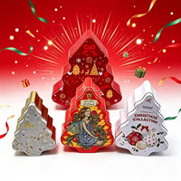 Coffret Cadeau de Noël Recyclable en Métal en Forme de Sapin pour Bonbons, Gâteaux, Chocolats – Vente en Gros