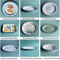 Grote capaciteit keuken gepersonaliseerde modieuze nostalgische metalen fruit schaal emaille kom met gouden rand (3L 4.5L 6L 24cm 28cm 32cm)