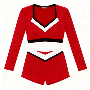 2025 Mới Di Động Thanh Niên Cổ Vũ Trang Phục Bộ Với Rhinestone In Spandex/Cotton Cho Cô Gái Thanh Thiếu Niên - Product Image 4