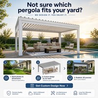 Pergola motorisée en aluminium 20x36 pieds avec finition thermolaquée, porte coulissante en verre 100% étanche, gazebo de jardin extérieur de luxe