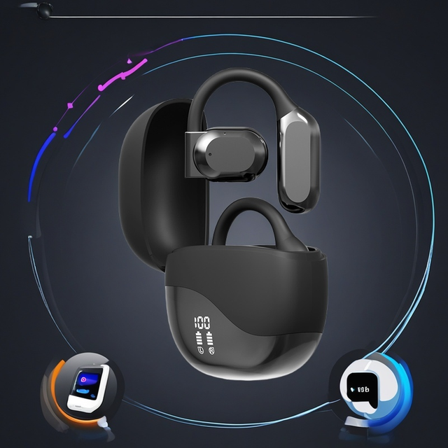 True Wireless Open-Ear Earbuds with LED Indicator for 5.3 IPX5 Waterproof Hi-Fi Sound & Type-C Charging