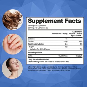 Gomitas de Biotina al por Mayor con Carbohidratos, Ayuda a Fortalecer las Uñas y a Obtener una Piel Radiante, Suplemento Dietético - Product Image 6