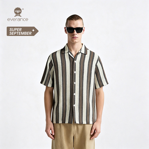 เสื้อเชิ้ตชายลายทางเนื้อผ้าพิเศษ 145 ซม. 70% โพลีเอสเตอร์ คิวบา ซัมเมอร์ บีช ฮอลิเดย์ ชิร์ต - Product Image 5