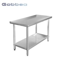 Table de préparation en acier inoxydable de qualité alimentaire pour boucherie, banc de taille personnalisée avec surface antidérapante
