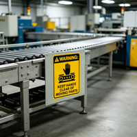 Autocollants d'avertissement personnalisés en vinyle PVC auto-adhésif découpé, résistants aux UV et durables, pour machines