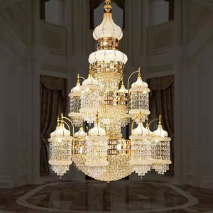 Thủy tinh lớn cao cầu thang dẫn sang trọng pha lê hiện đại tổ chức sự kiện pha lê thắp sáng đèn chùm centerpieces cho đám cưới Bảng trang trí - Product Image 6