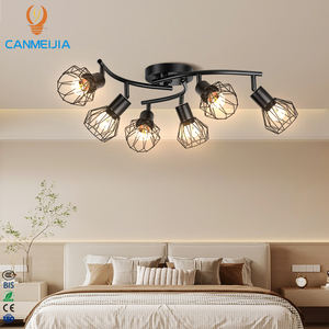 Lampada <span class=keywords><strong>a</strong></span> Sospensione Nera con Braccio Oscillante ad Arco e Gabbia in Ferro, Lampadario <span class=keywords><strong>a</strong></span> Gabbia Metallica <span class=keywords><strong>a</strong></span> Sei o Tre Luci E27 / <span class=keywords><strong>Faretti</strong></span> da Soffitto / Lampade <span class=keywords><strong>a</strong></span> Sospensione - Product Image 1