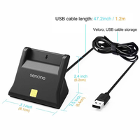 Kabel USB 2.0 Universal 1.2m Plug and Play, Pembaca Kartu Cerdas ID IC DNI Vertikal untuk Penggunaan Kantor, Bank, dan Pemerintahan